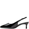 CLARKS WOMENS LOW HEEL SLING BACK - BLACK LEATHER